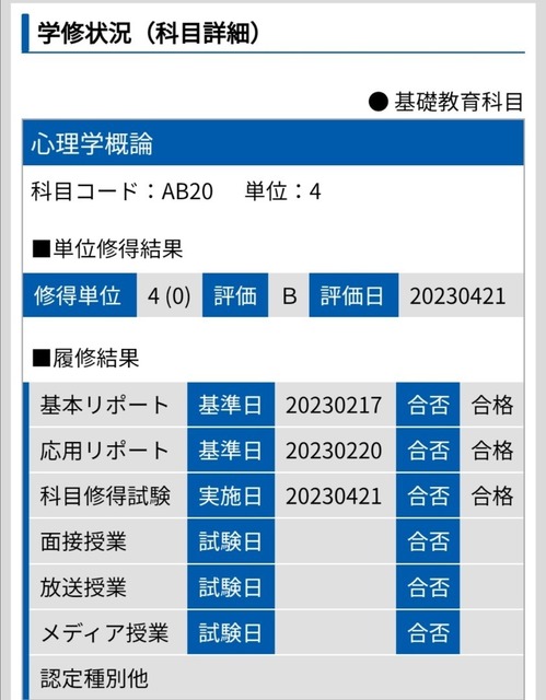 産業能率大学１６科目目 心理学概論カモシュウ ４年次突入: 独学でいってみよう ～通信制大学のすすめ～